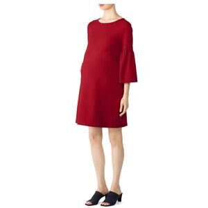 Ingrid & Isabel Bell Sleeve Maternity Dress‎ Red Rent the Runway Size XS